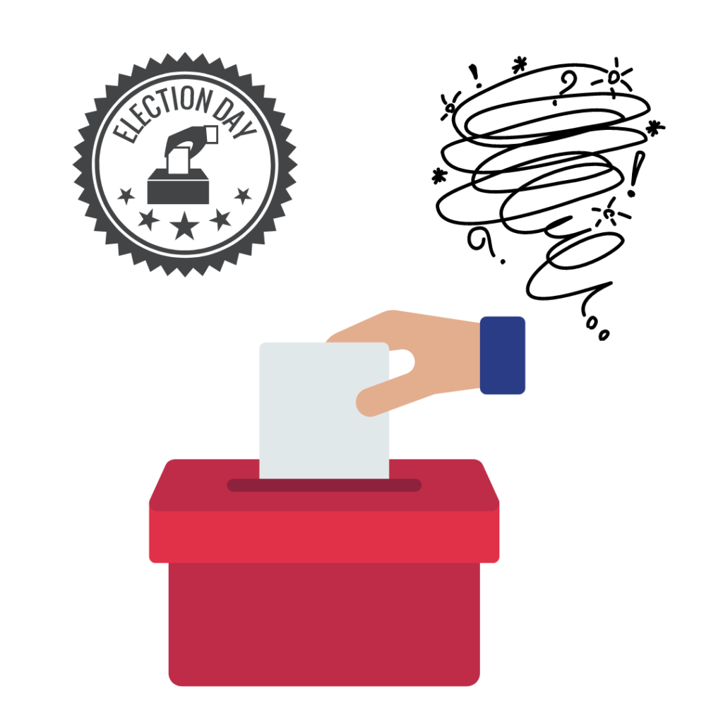 A local hardware store owner assisting a customer with home maintenance supplies, showcasing essential tools and products. The image reflects the personalized, community-oriented service that helps small businesses thrive during election years.